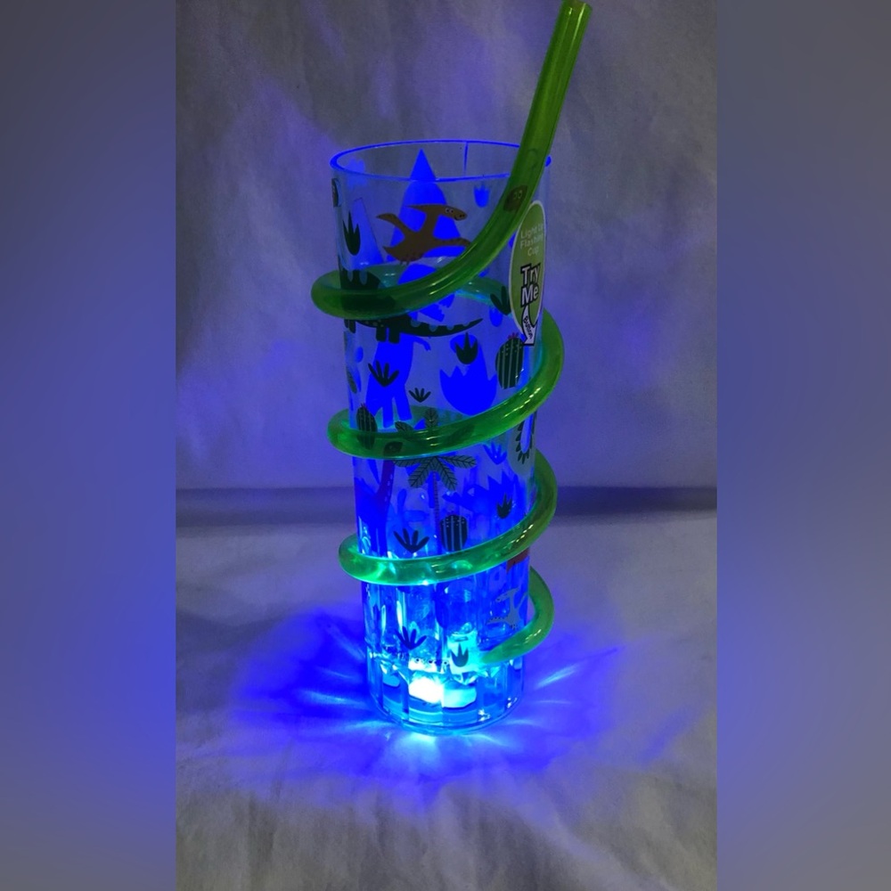 Light-Up Blue green Dino straw cup  -age 3+